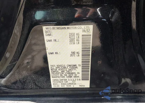 2013 Nissan Altima 2.5 Sv z USA, uszkodzony, nr VIN 1N4AL3AP3DC111256